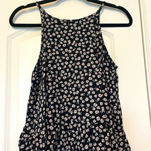 Navy Blue Floral Top